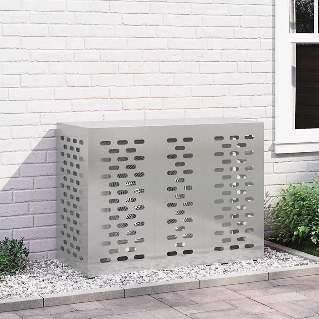 vidaXL Capa para Ar Condicionado 110x50x80 cm em Aço Inoxidável