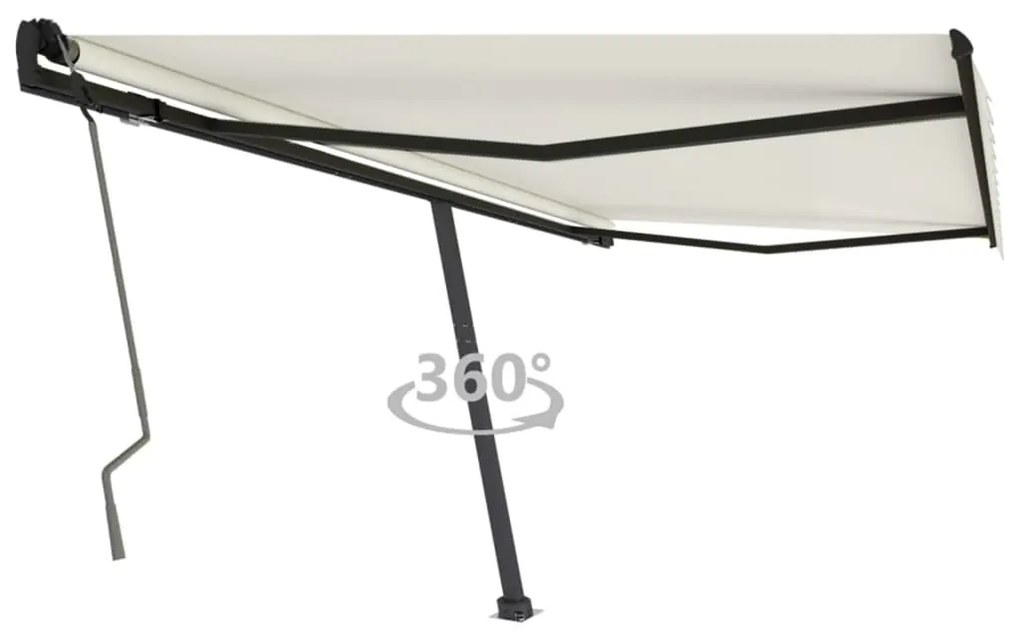 vidaXL Toldo retrátil manual independente 400x350 cm cor creme