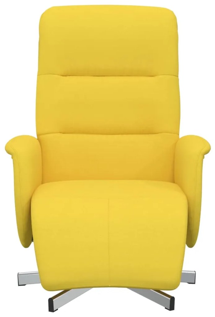 Cadeira reclinável com apoio de pés tecido amarelo-claro