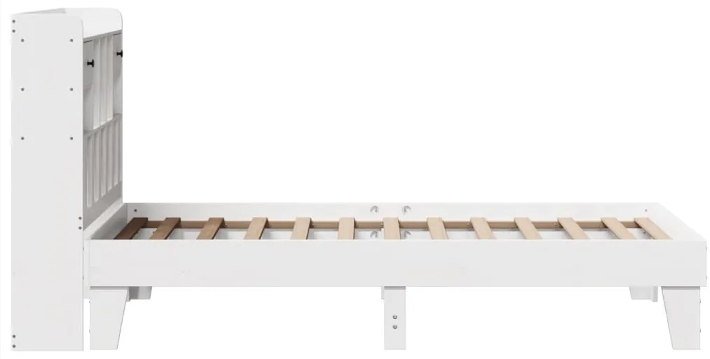 Cama sem colchão 90x200 cm madeira de pinho maciça branco