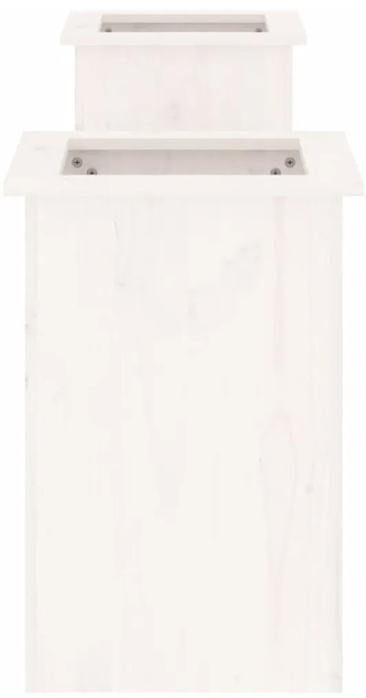 Banco c/ vasos 184,5x39,5x56,5cm madeira de pinho maciça branco