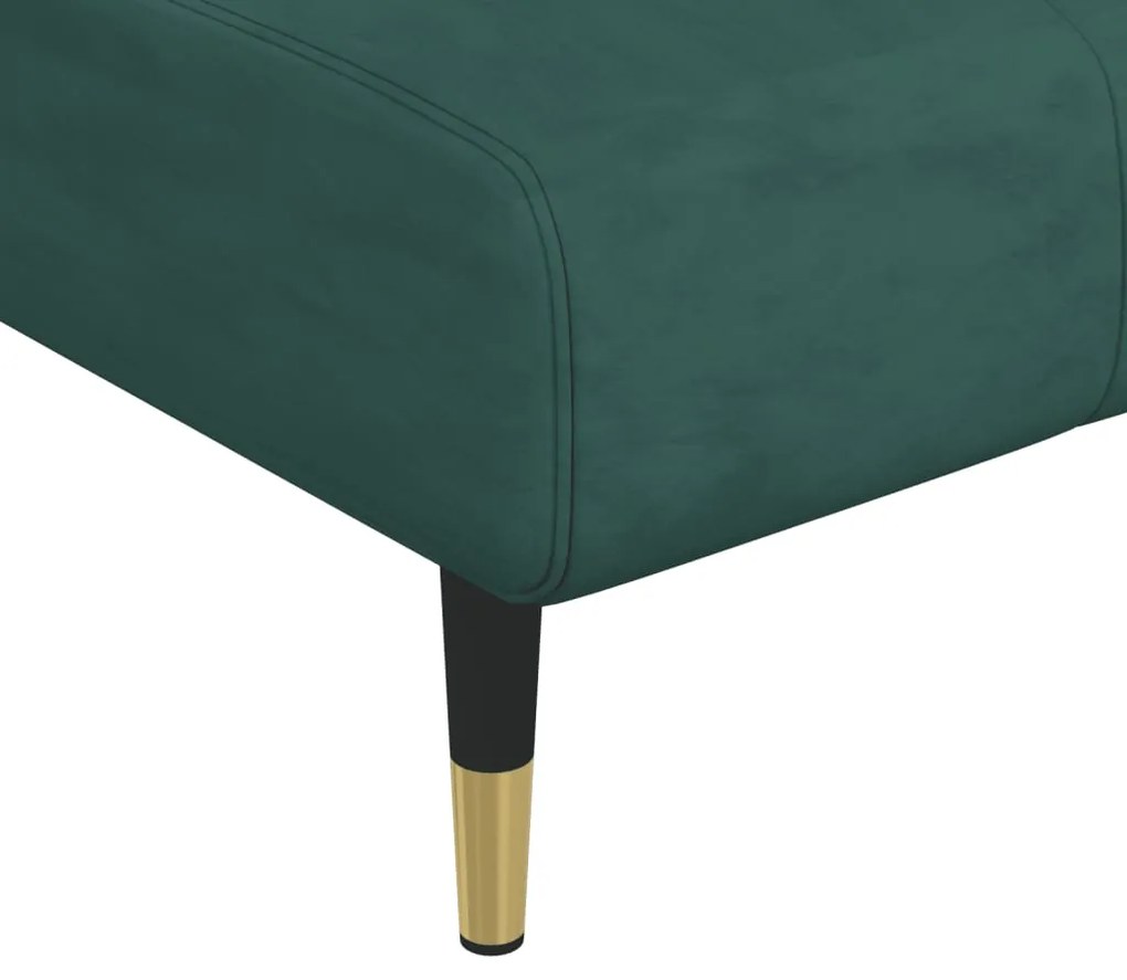 Sofá-cama em forma de L 275x140x70 cm veludo verde-escuro