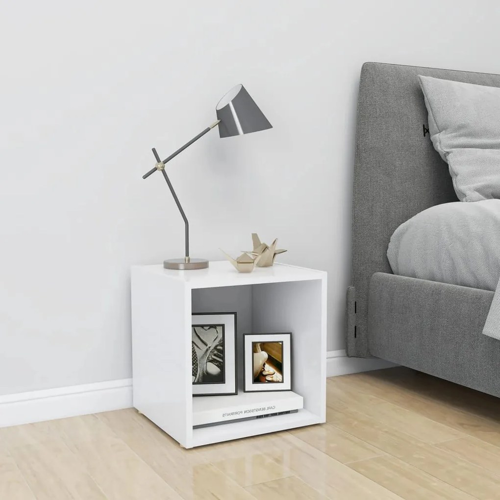 vidaXL Móvel de TV 37x35x37 cm contraplacado branco