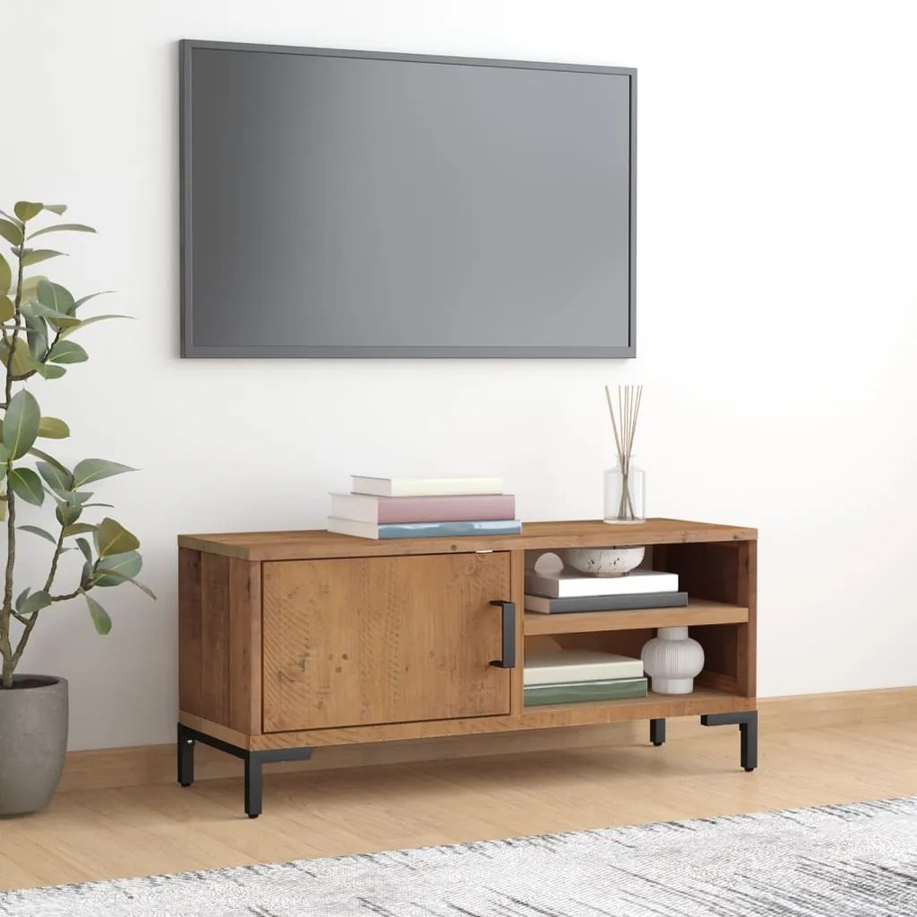 vidaXL Móvel de TV 90x30x40 cm pinho maciço castanho
