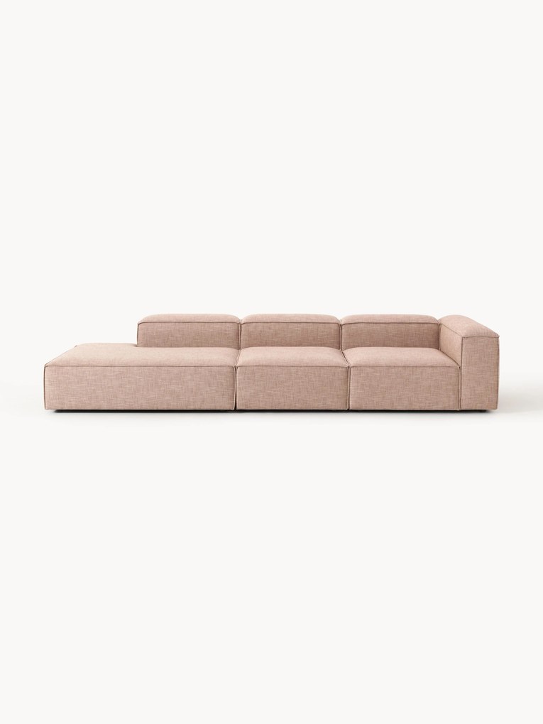 Chaise longue modular XL em mistura de linho Lennon