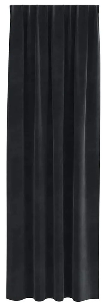 Cortinas Blackout vidaXL com fita superior 2 pcs Veludo Preto