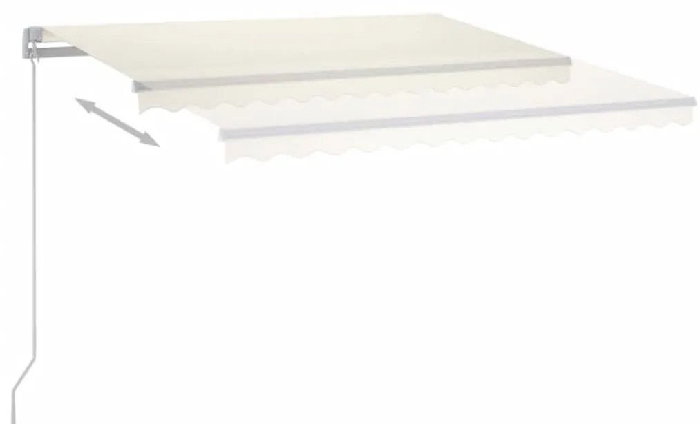 Toldo automático LED e sensor de vento 3x2,5 m cor creme