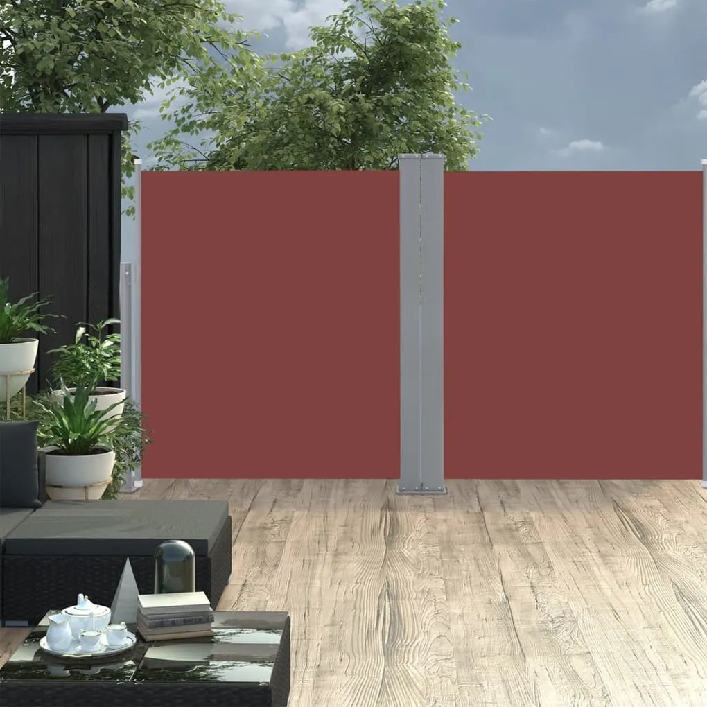 vidaXL Toldo lateral retrátil 170x600 cm castanho