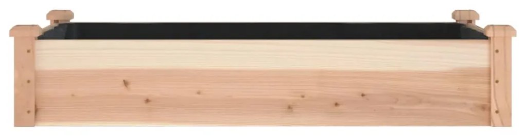 Canteiro elevado c/ forro 120x60x25 cm madeira de abeto maciça