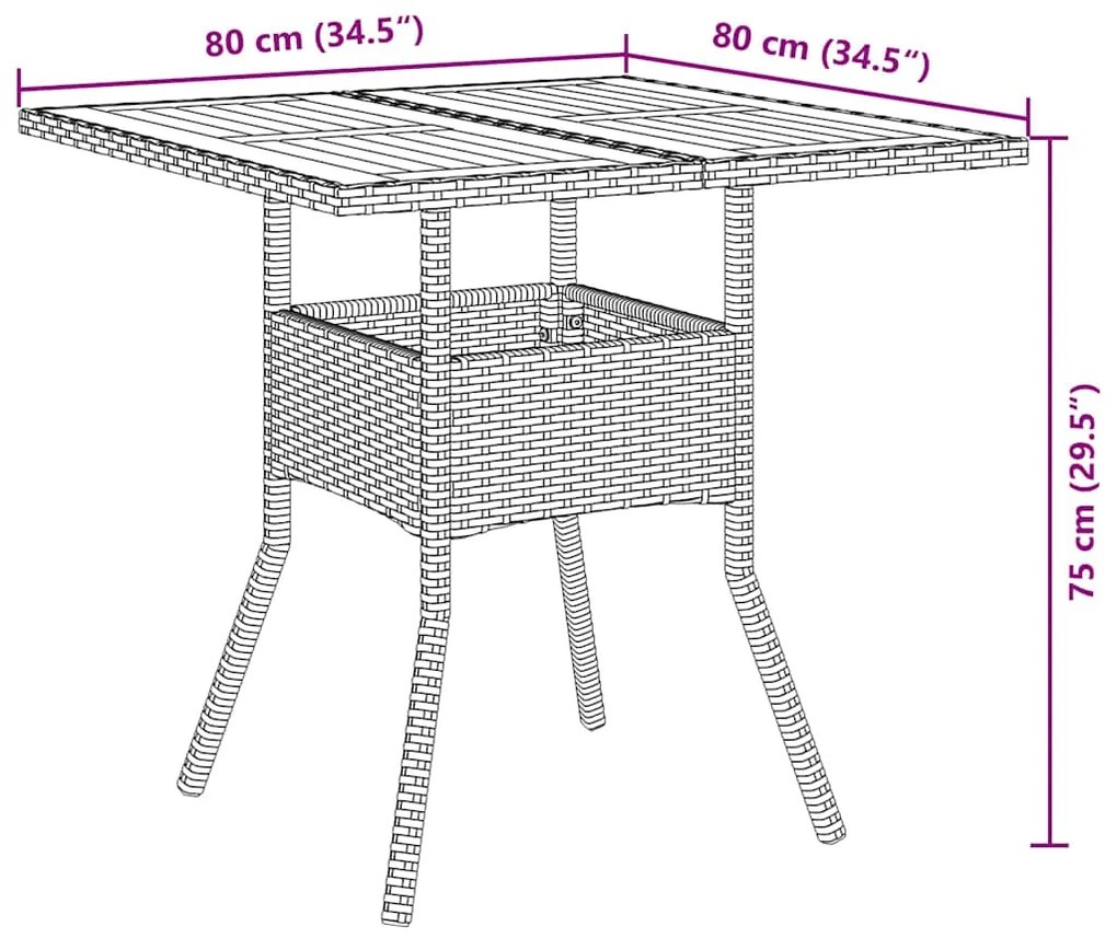 Conjunto de Jantar 5 Peças com Almofadas Cinza Polirattan