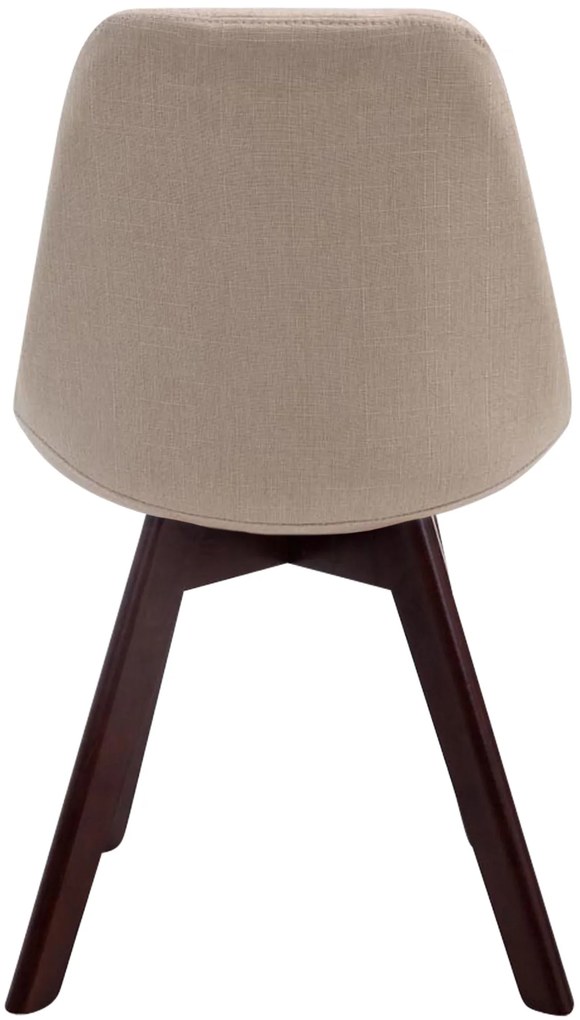 Cadeira de cozinha e sala de jantar Borneo em tecido com estrutura em Cor Nogueira 48 x 84 x 55 cm Creme