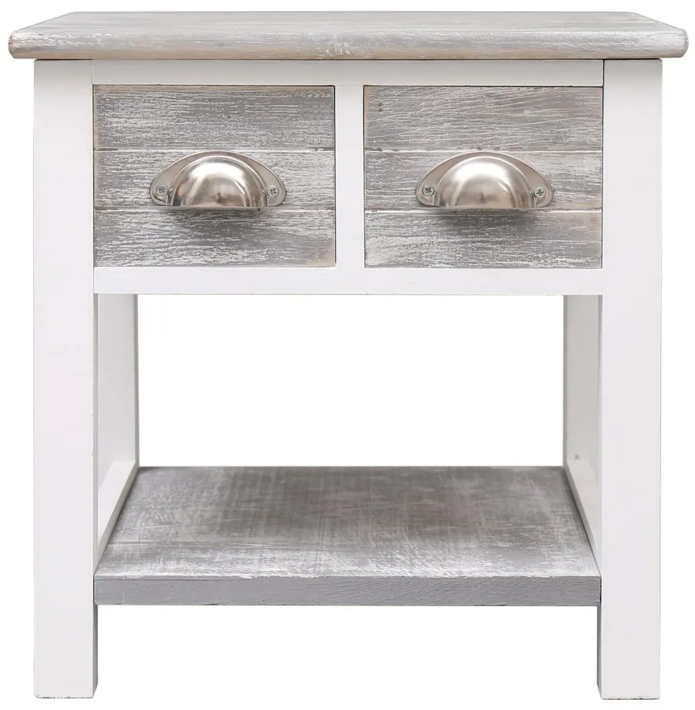 Mesa de apoio 40x40x40 cm madeira de paulownia cinzento