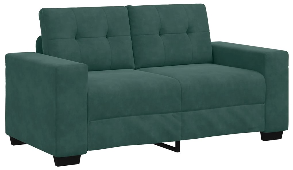 Sofá Loveseat Verde Escuro 120 cm em Veludo da vidaXL