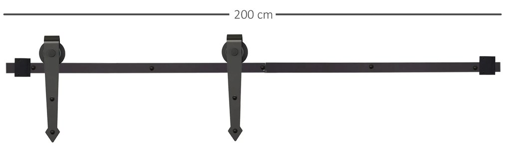 200cm/6.6T Ferragens para Porta Corredeira Tipo Flecha Kit de Acessóri