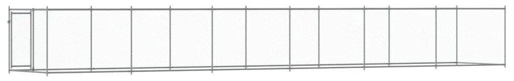 Jaula para cão com porta 12x2x1,5 m aço galvanizado cinzento