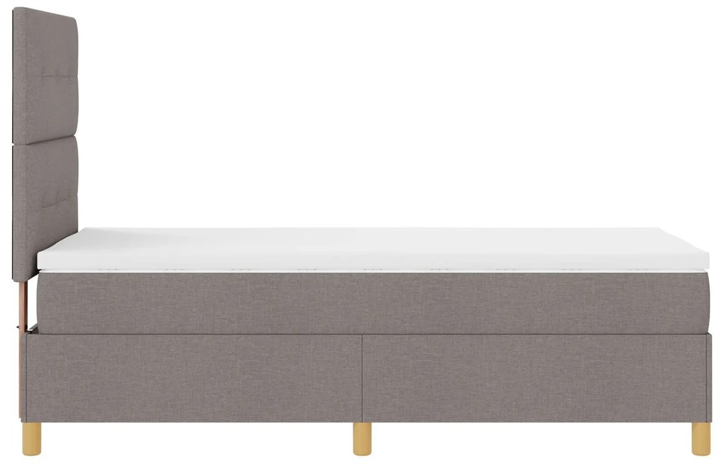 Cama Box com Colchão Taupe 100x200 cm Tecido