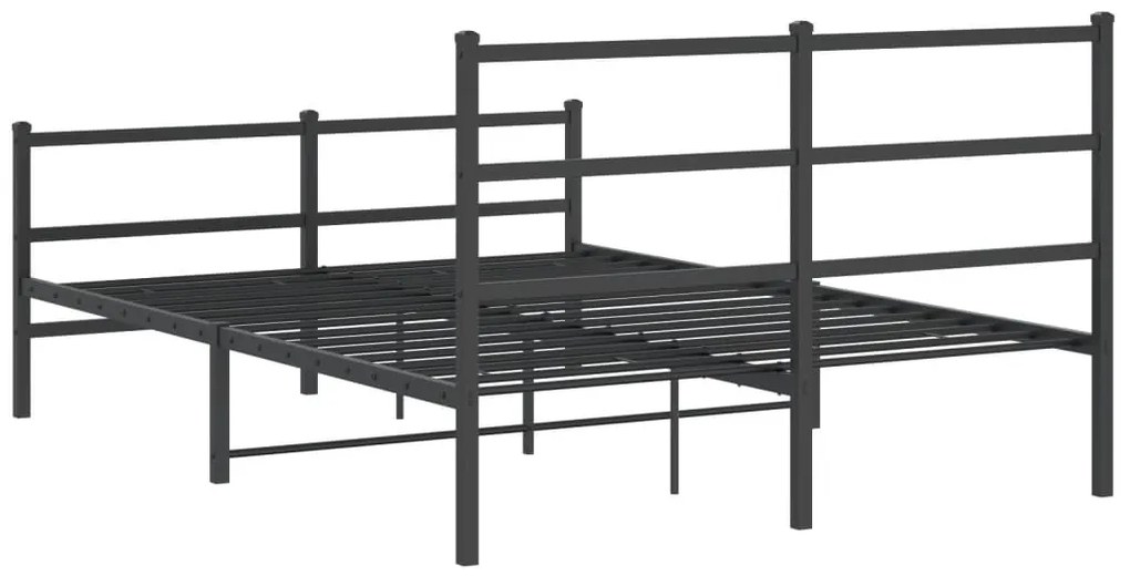 Estrutura de cama com cabeceira e pés 140x200 cm metal preto