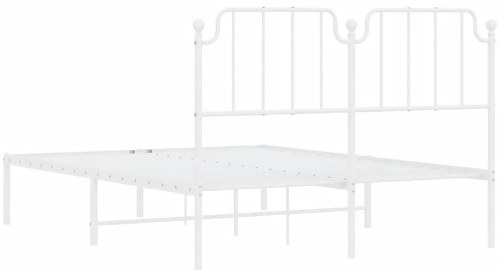 Estrutura de cama com cabeceira 140x200 cm metal branco