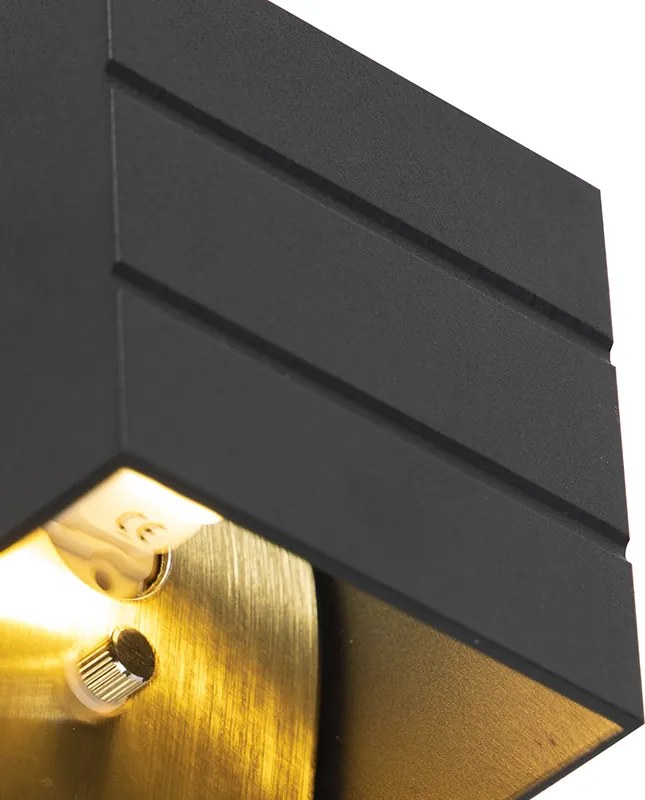 Candeeiro de parede design preto com dourado - Amy