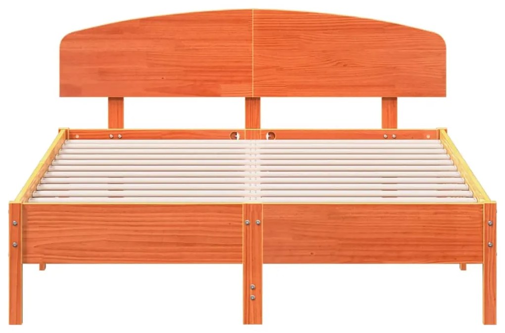 Cama sem colchão 120x200 cm madeira pinho maciça castanho-mel