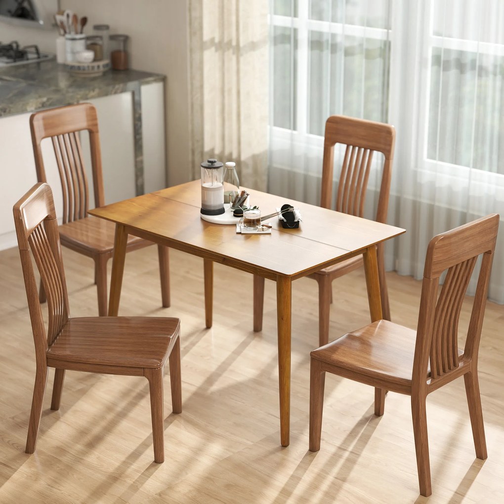Mesa de jantar de design 120 x 75 x 76 cm (CADEIRAS NÃO INCLUIDAS) com tampo grande para 4 a 6 pessoas, castanha