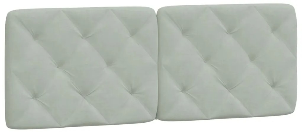Cama com colchão 140x200 cm veludo cinzento-claro