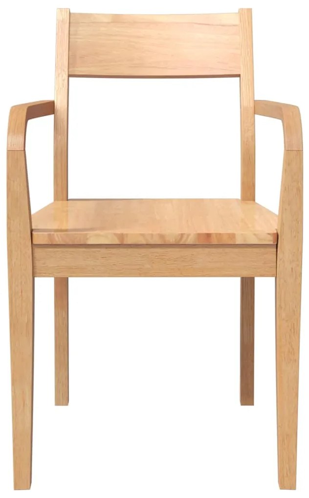 Cadeiras de jantar 2 pcs madeira seringueira maciça natural
