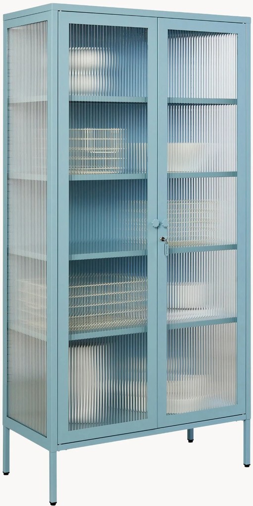 Vitrine em metal com vidro canelado The Collector