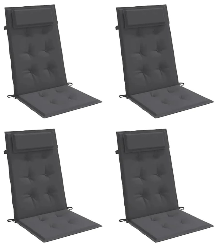 Almofadões p/ cadeira encosto alto 4pcs tecido oxford antracite