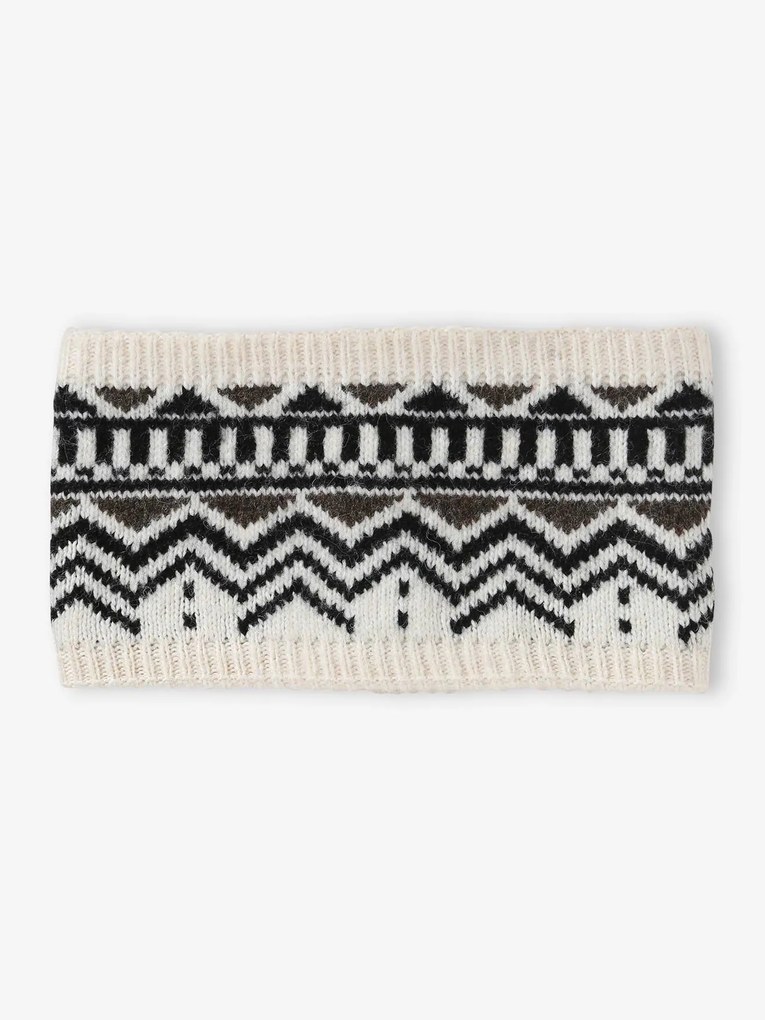 Gola snood em malha jacquard, para menino bege