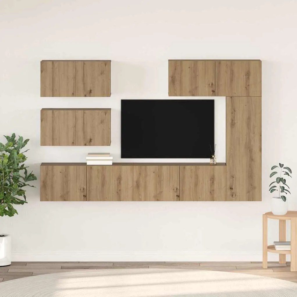 Conjunto de móvel de TV com prateleira Outros 6 pcs carvalho artisiano