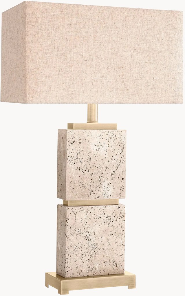 Candeeiro de mesa grande em travertino Newton