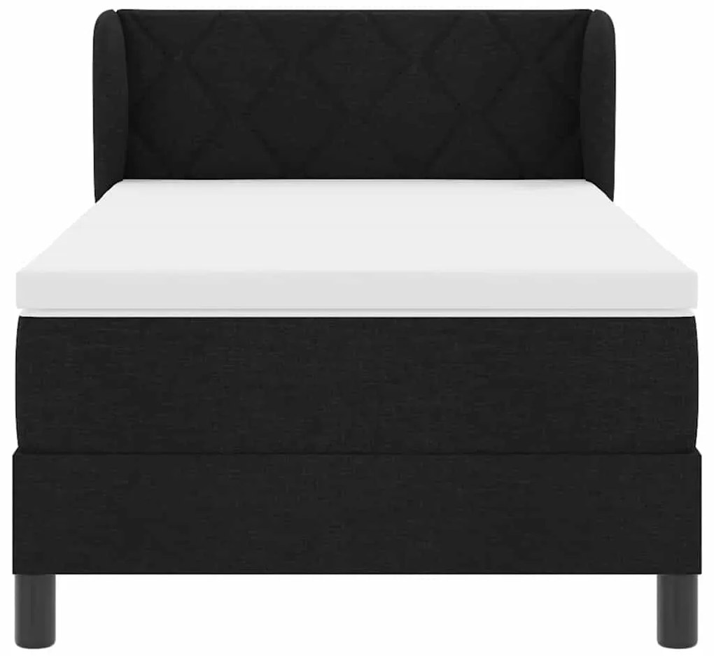 Cama Box Spring vidaXL com Colchão Preto 90x190 cm Tecido