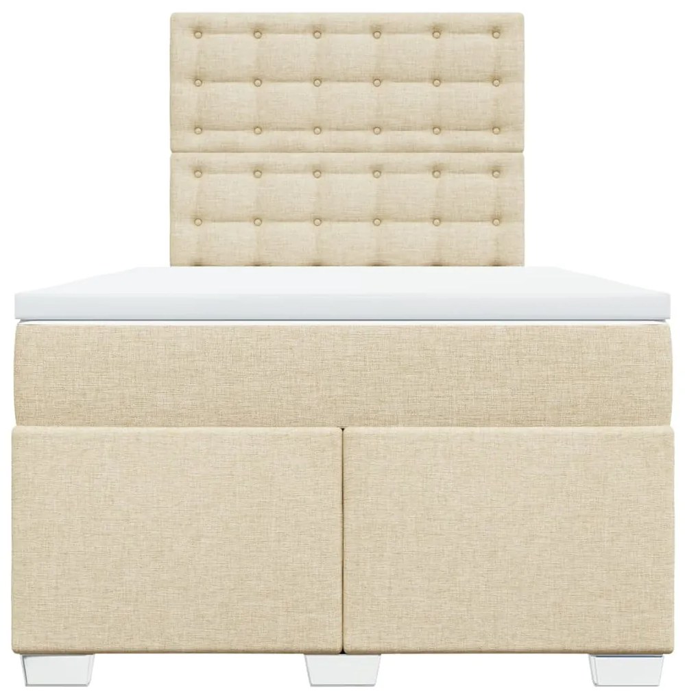 Cama boxspring com colchão 120x190 cm tecido cor creme