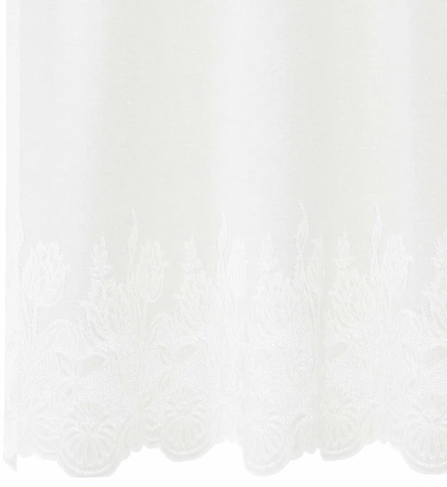 Cortinas com cortinas Floral Branco 400 x 240 cm Poliéster