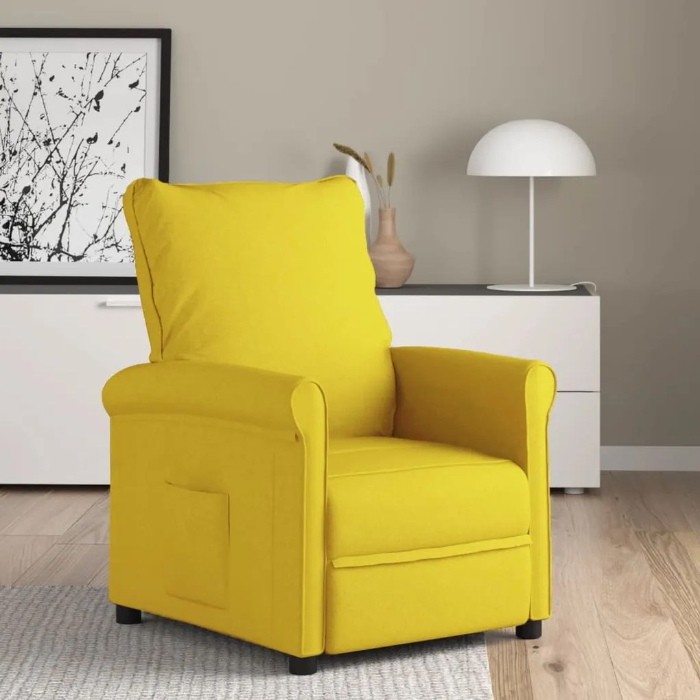 vidaXL Poltrona reclinável tecido amarelo