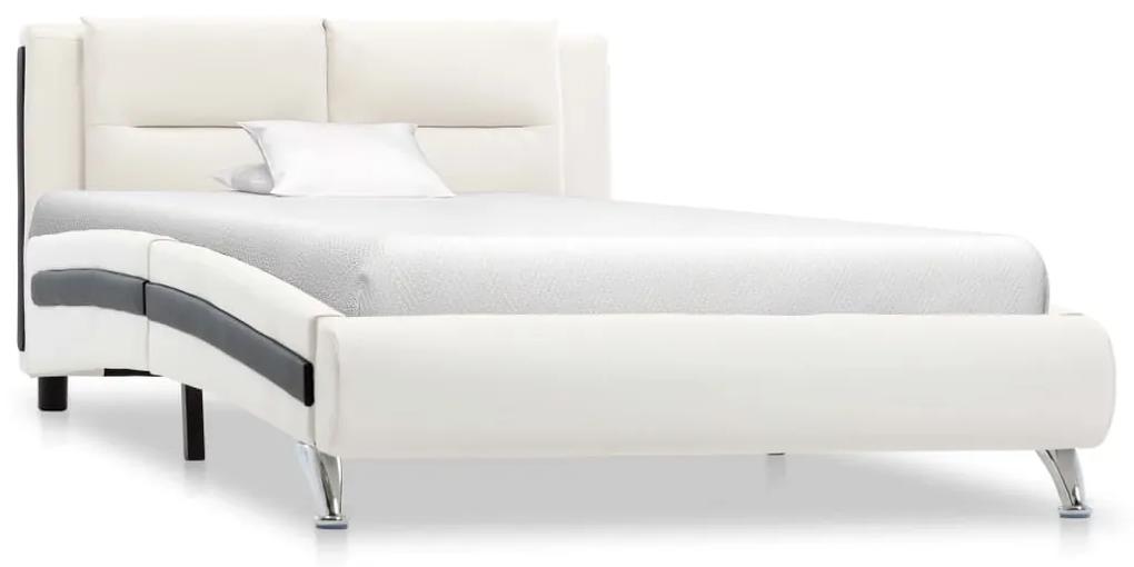 286842 vidaXL Estrutura de cama 100x200 cm couro artificial branco