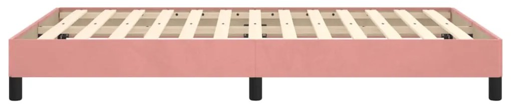Estrutura de cama com colchão 120x190 cm veludo rosa