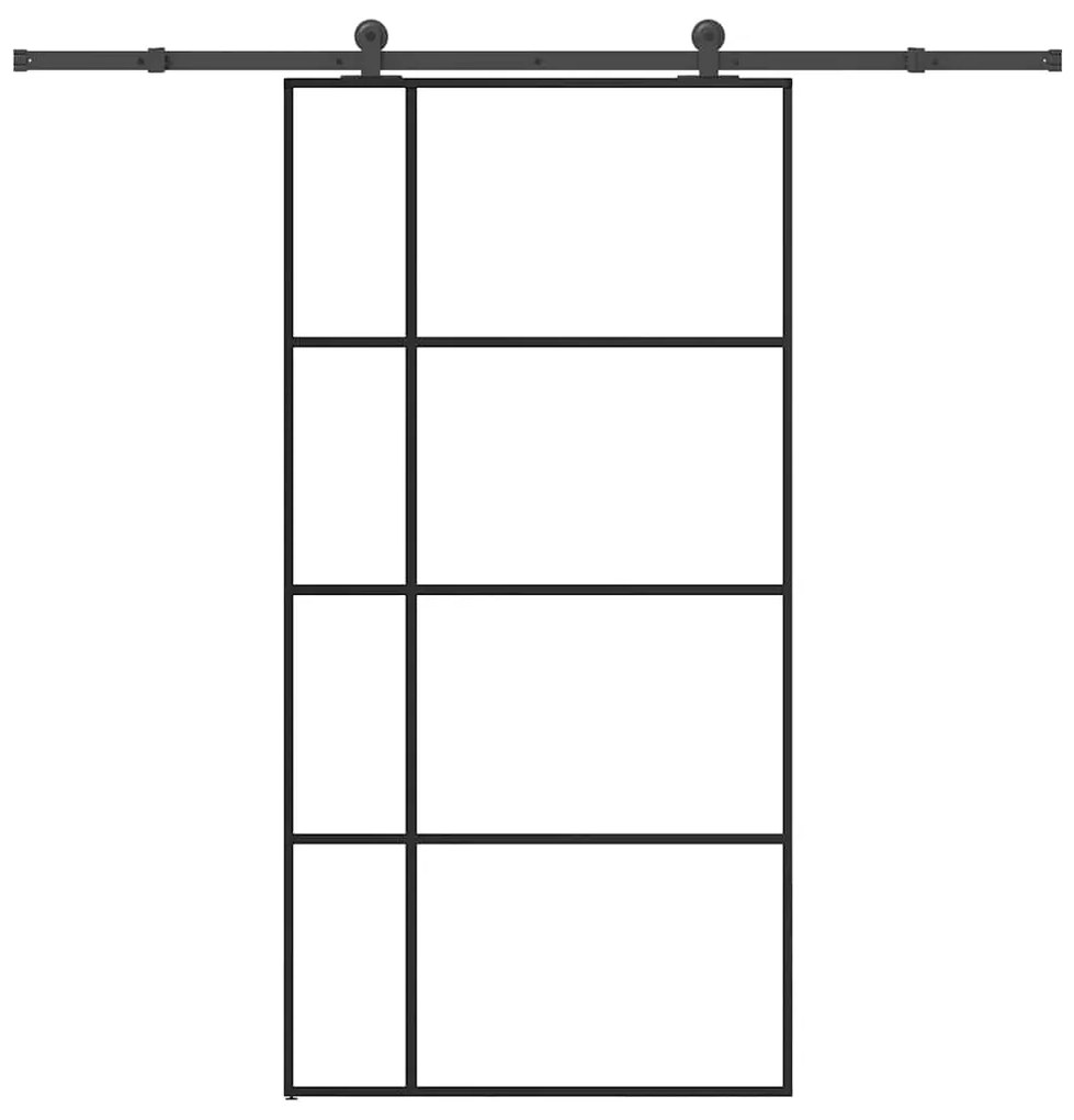 vidaXL Porta desliz. c/ conj. ferragens 102,5x205cm vidro ESG/alumínio
