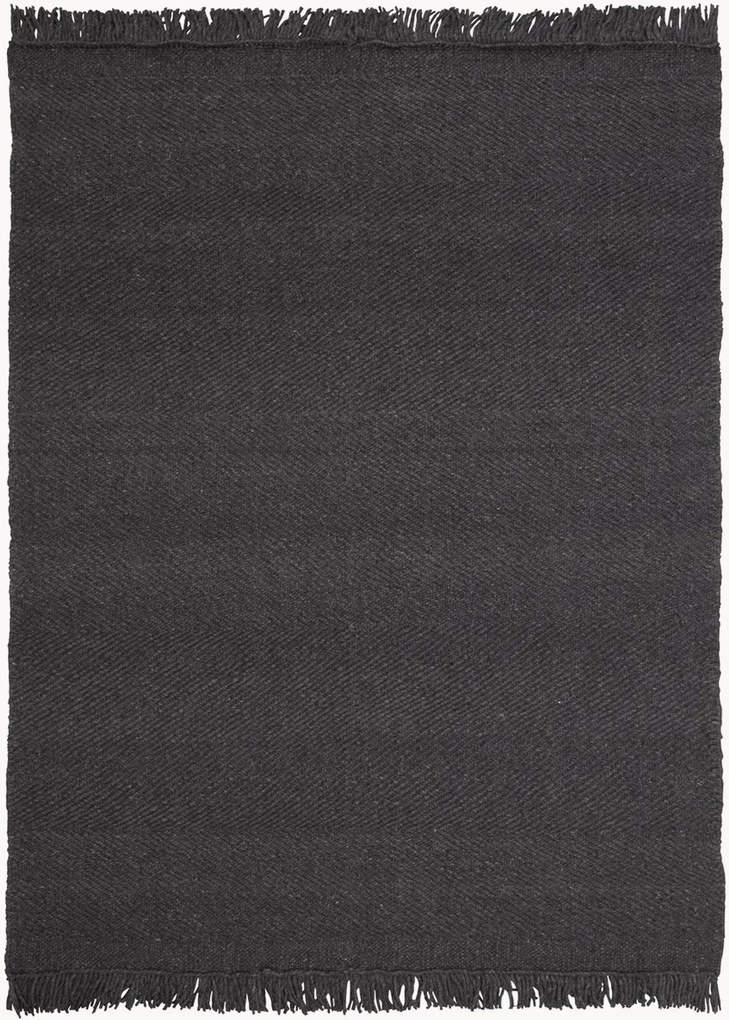 Tapete de lã artesanal de pelo curto Ivar