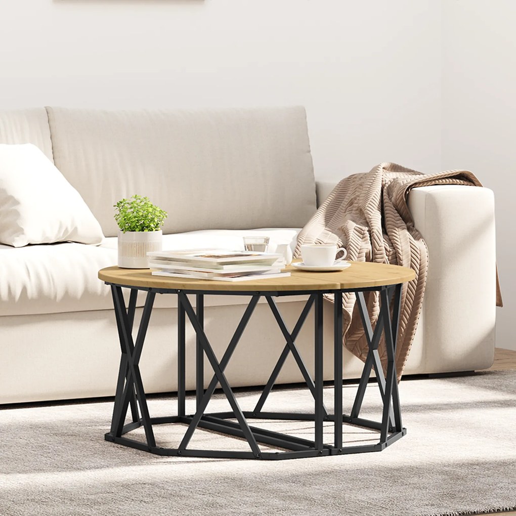 Mesa de Café vidaXL Artisan Carvalho 31,5x31,5x16,5 polegadas Feita de Madeira Reconstituída