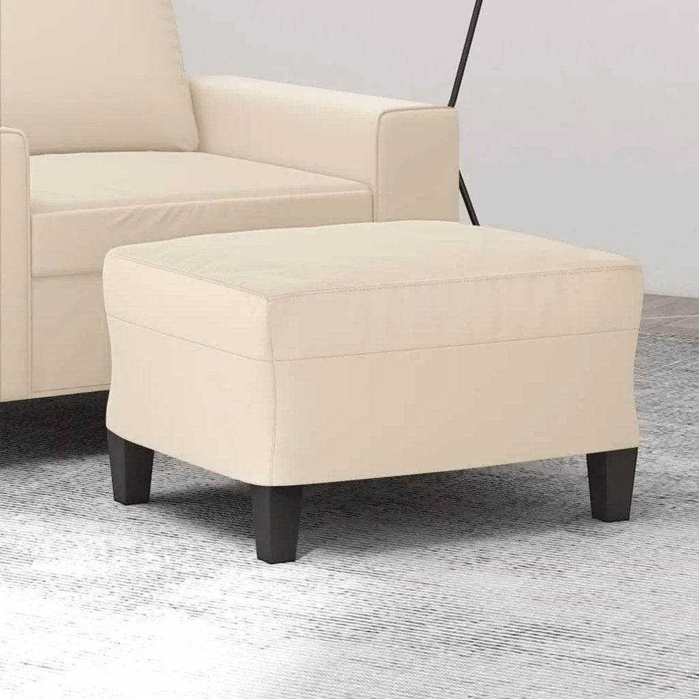 vidaXL Apoio de pés tecido de microfibra 60x50x41 bege