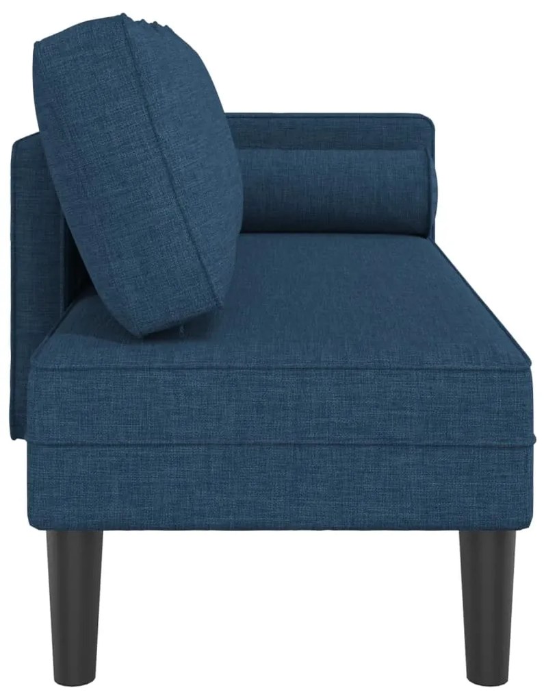 Chaise lounge com almofadões tecido azul