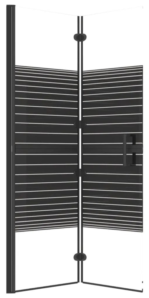 Divisória de chuveiro dobrável ESG 100x140 cm preto