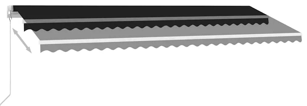 Toldo retrátil manual com LED 500x300 cm antracite