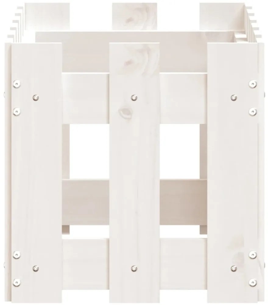 Vaso de jardim c/ design cerca 60x30x30 cm pinho maciço branco