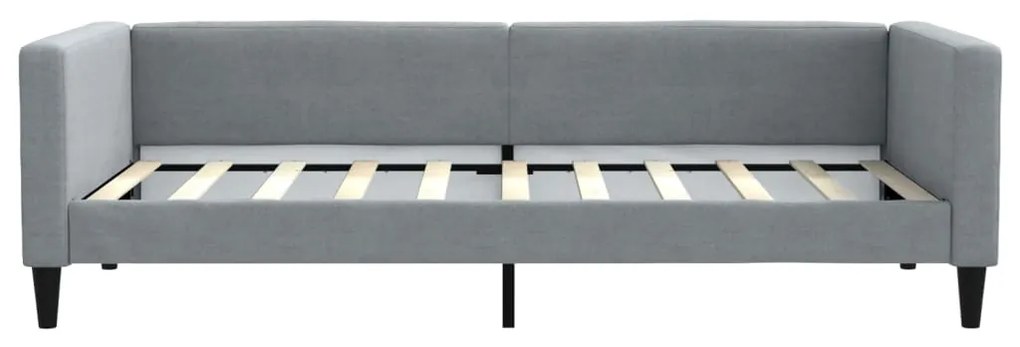 Sofá-cama com gavetão 90x190 cm tecido cinzento-claro