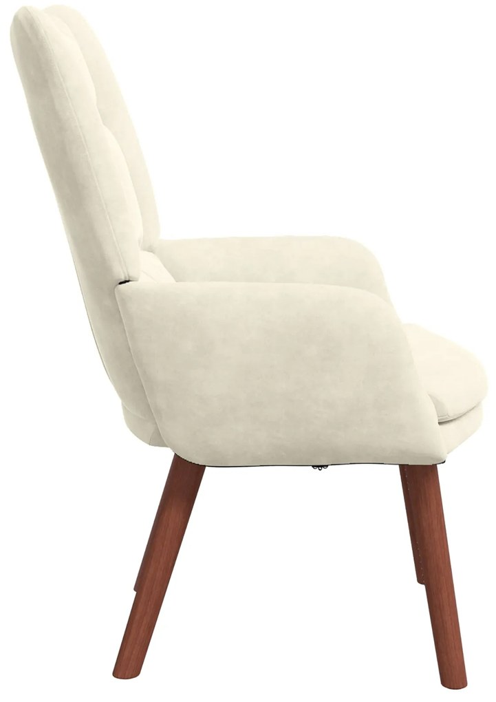 Cadeira Relaxante vidaXL Veludo Creme
