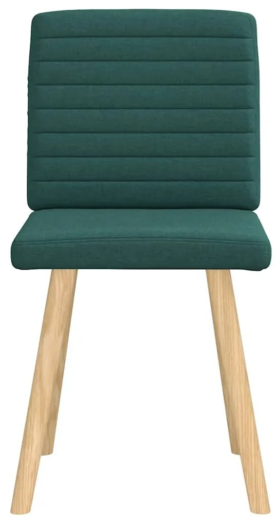 Cadeiras de jantar 2 pcs tecido verde-escuro