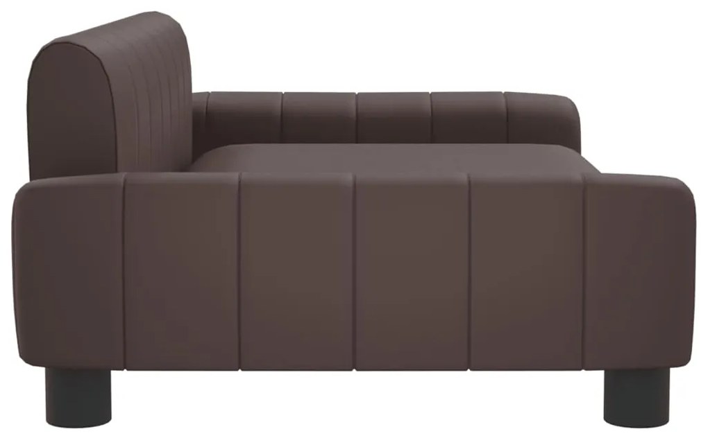 Sofá infantil 90x53x30 cm couro artificial castanho